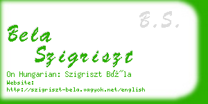 bela szigriszt business card
